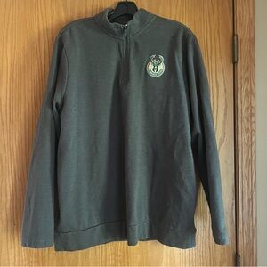 Milwaukee Bucks Gray 1/4 Zip Pullover